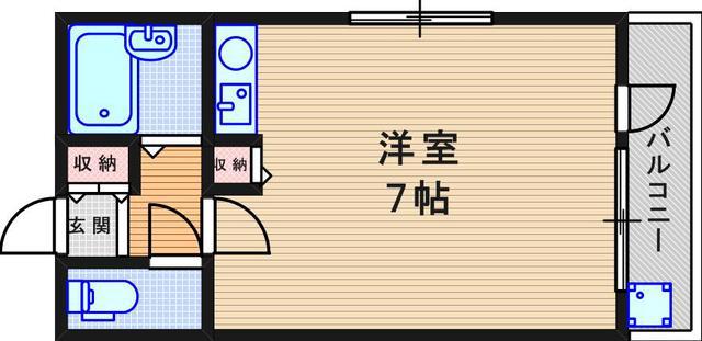 サンプリンス南塚口(ワンルーム/4階)の間取り写真