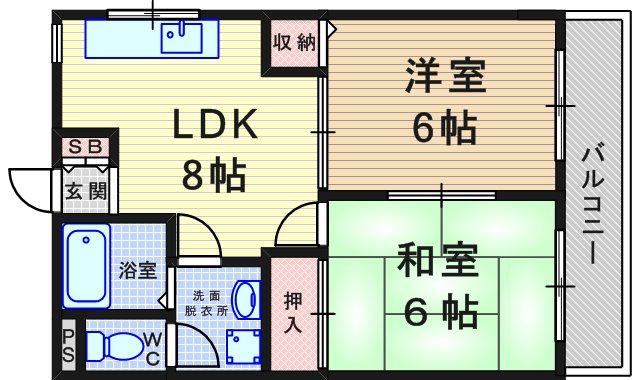 佐藤マンション(2LDK/3階)の間取り写真