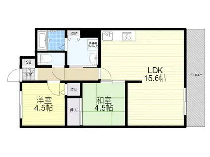 SAサイレンス(2LDK/1階)の間取り写真