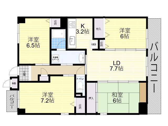 エスタブレ(4LDK/4階)の間取り写真