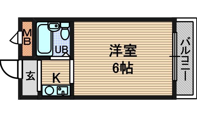 プリエール名神尼崎(1K/11階)の間取り写真