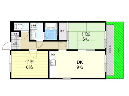 ハイツS&K PARTⅢ(2LDK/1階)の間取り写真