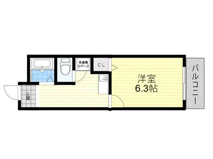 ハウゼふじ(1K/4階)の間取り写真