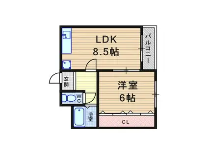 アミューズ日進(1LDK/2階)の間取り写真
