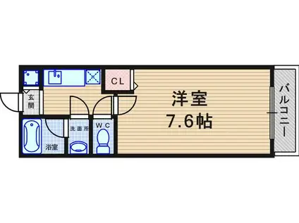 シェリール武庫之荘(1K/2階)の間取り写真