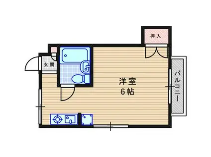 ヒルズ武庫之荘(1K/5階)の間取り写真