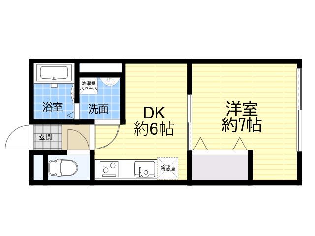 クレセールⅡ(1DK/1階)の間取り写真