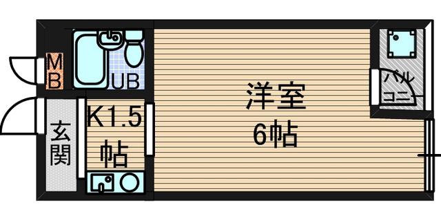 プリエールJR塚口駅前(1K/3階)の間取り写真
