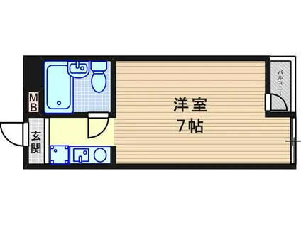 プリエールJR塚口駅前(ワンルーム/3階)の間取り写真