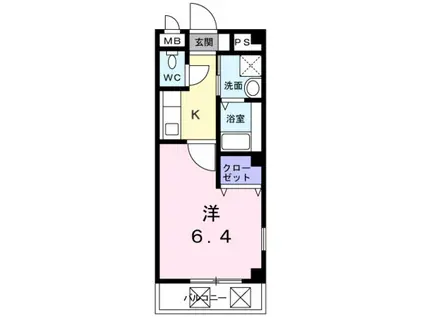 ADESSO(1K/3階)の間取り写真