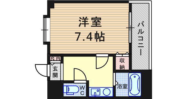 フォンテーヌ武庫之荘(1K/2階)の間取り写真