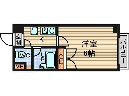 ウイット南塚口(1K/2階)の間取り写真