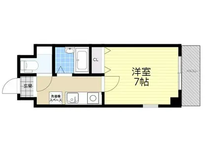 ウイット南塚口(1K/6階)の間取り写真