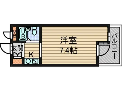 ジョイフル塚口(ワンルーム/1階)の間取り写真
