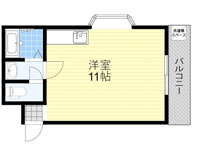 北口ハイツ(ワンルーム/2階)の間取り写真