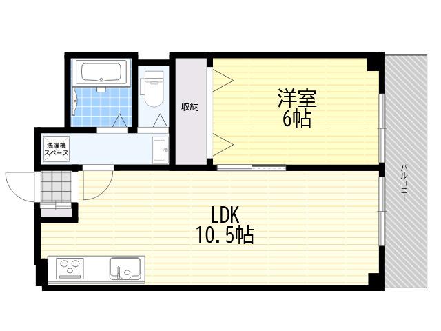 第一シェトア塚口(1LDK/1階)の間取り写真