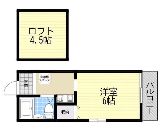 プチグレイス塚口弐番館(1K/2階)の間取り写真