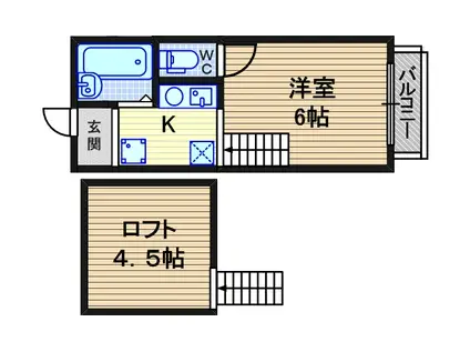プチグレイス塚口本町 弐番館(1K/1階)の間取り写真