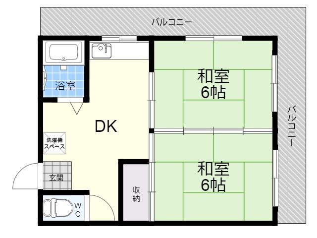 光マンション(2DK/4階)の間取り写真