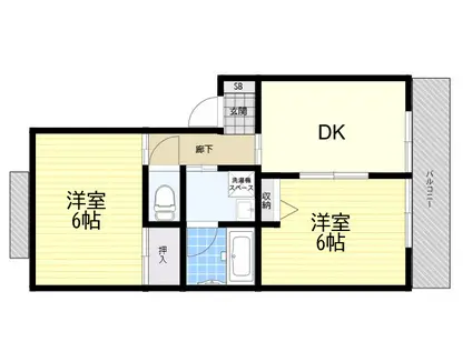 ハイフォレスト(2DK/1階)の間取り写真