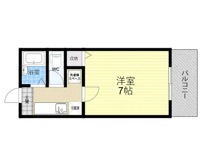サマックスボヌ-ル(1K/1階)の間取り写真