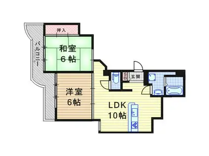 ファースト武庫之荘(2LDK/3階)の間取り写真