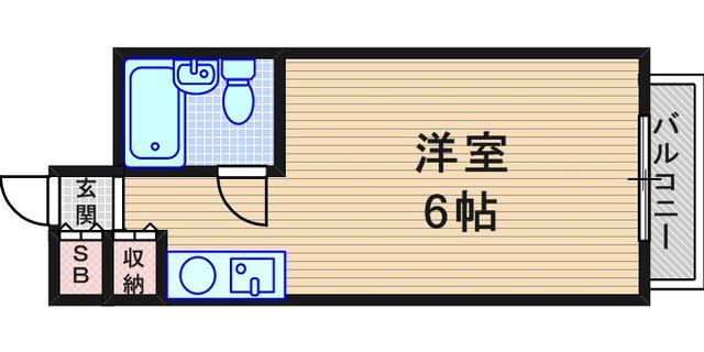 アートンヒュース(ワンルーム/3階)の間取り写真