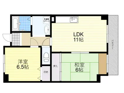 パークサイド酒正(2LDK/2階)の間取り写真