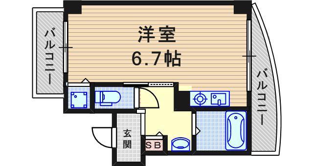 アネックス東塚口(ワンルーム/1階)の間取り写真