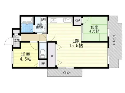 エムグランツ二番館(2LDK/3階)の間取り写真