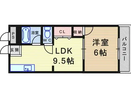 GSハイム立花(1LDK/2階)の間取り写真