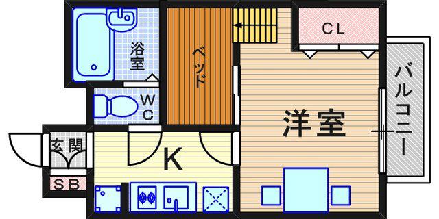 レオパレスK・K(1K/1階)の間取り写真