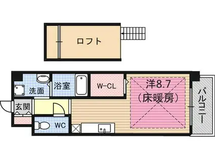 ラフィーネ伊丹Ⅴ(ワンルーム/2階)の間取り写真