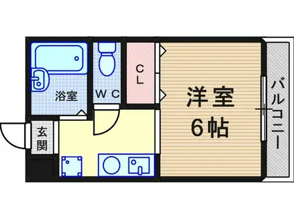 セリバテール伊丹(1K/5階)の間取り写真