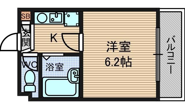 ルミエール稲野(1K/4階)の間取り写真