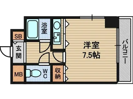 ライオネス富松(1K/3階)の間取り写真