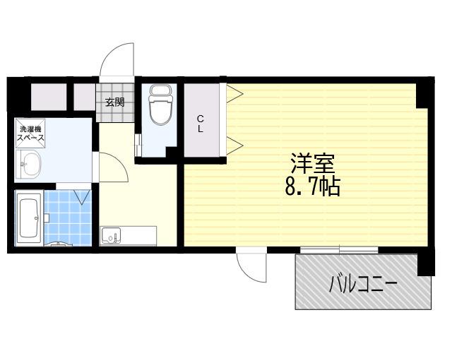 シエテ南塚口(1K/3階)の間取り写真
