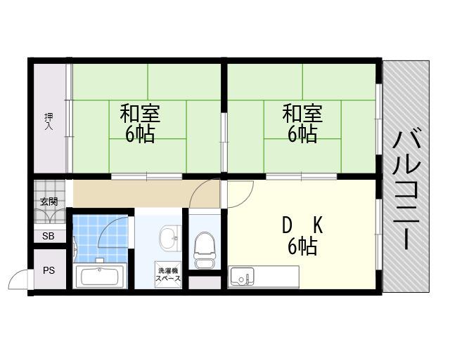 メゾン富松(2DK/2階)の間取り写真