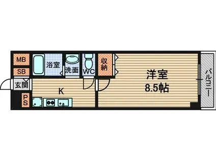 BLOOM LIFE TSUKAGUCHI(1K/2階)の間取り写真