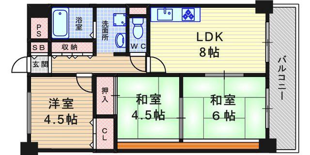 クローバーハイツ西台(3LDK/4階)の間取り写真