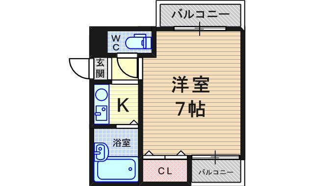 SKハイム(1K/3階)の間取り写真
