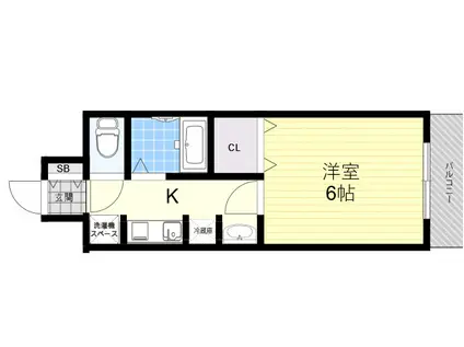 KT-11(1K/4階)の間取り写真