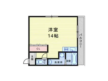ガーデンプレス南武庫之荘(ワンルーム/2階)の間取り写真