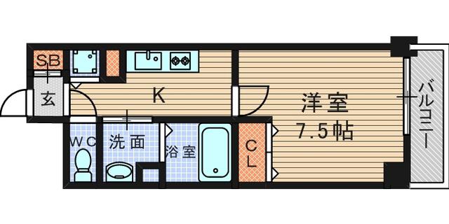 アーイ塚口(1K/3階)の間取り写真