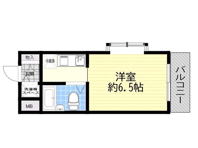 ジョイフル南塚口2号館(1K/4階)の間取り写真