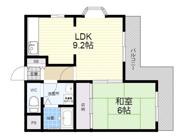 インペリアル塚口(1LDK/2階)の間取り写真