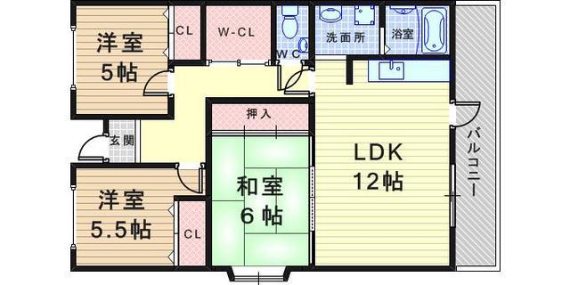 ソービ・ドゥモーン(3LDK/3階)の間取り写真