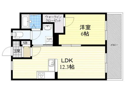 グリーンフォレスト武庫之荘11号(1LDK/1階)の間取り写真
