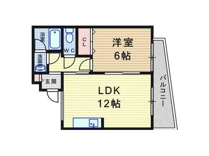 ミスターK北武庫之荘(1LDK/2階)の間取り写真