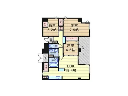 アミスター(2LDK/4階)の間取り写真